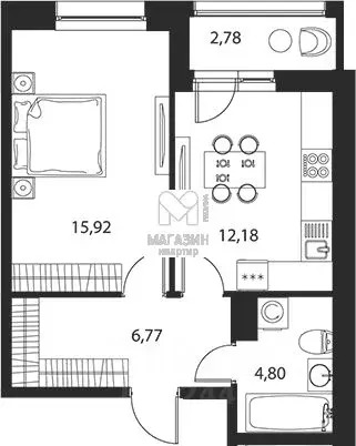 1-к кв. Санкт-Петербург ул. Среднерогатская, 11к2 (42.0 м) - Фото 2