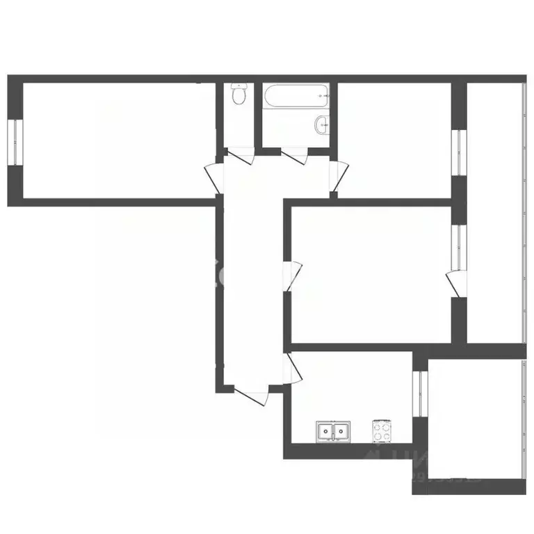 3-к кв. Тюменская область, Тюмень ул. Мельникайте, 46 (79.0 м) - Фото 2