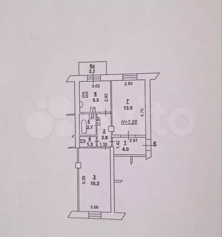 Комната 14 м в 2-к., 2/5 эт. - Фото 1