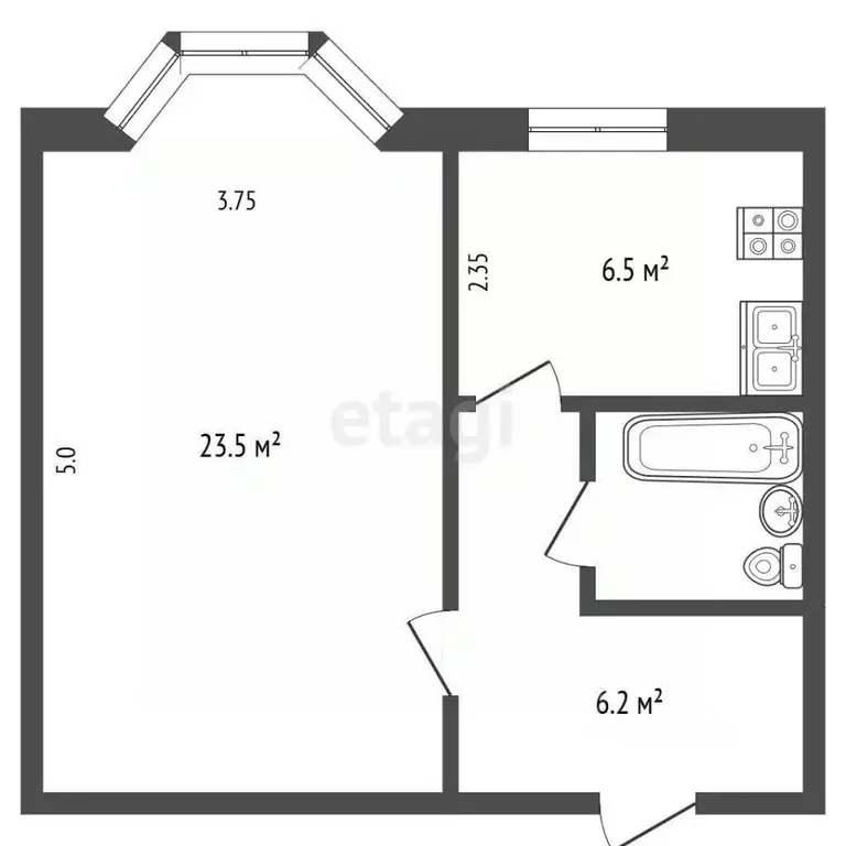 1-к кв. Ямало-Ненецкий АО, Новый Уренгой Юбилейный мкр, 2/5 (37.7 м) - Фото 2