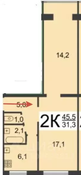 2-к кв. Нижегородская область, Нижний Новгород Моторный пер., 4к1 ... - Фото 2