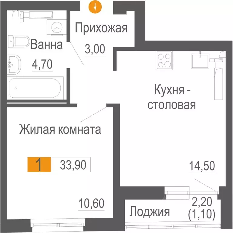 1-к кв. Свердловская область, Екатеринбург Уктус жилрайон, Шинный мкр, ... - Фото 0