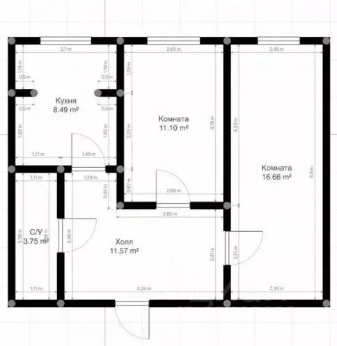 2-к кв. Кабардино-Балкария, Нальчик ул. Мовсисяна (54.0 м) - Фото 2