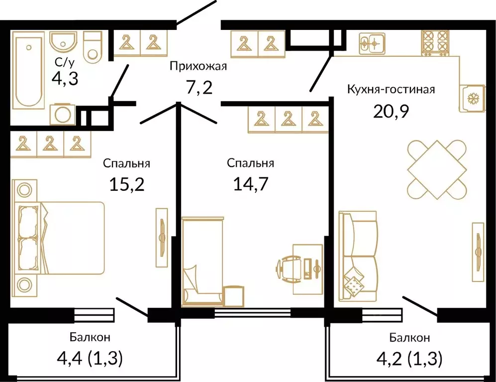 2-к кв. Ростовская область, Ростов-на-Дону Западный мкр, ул. 339-й ... - Фото 0