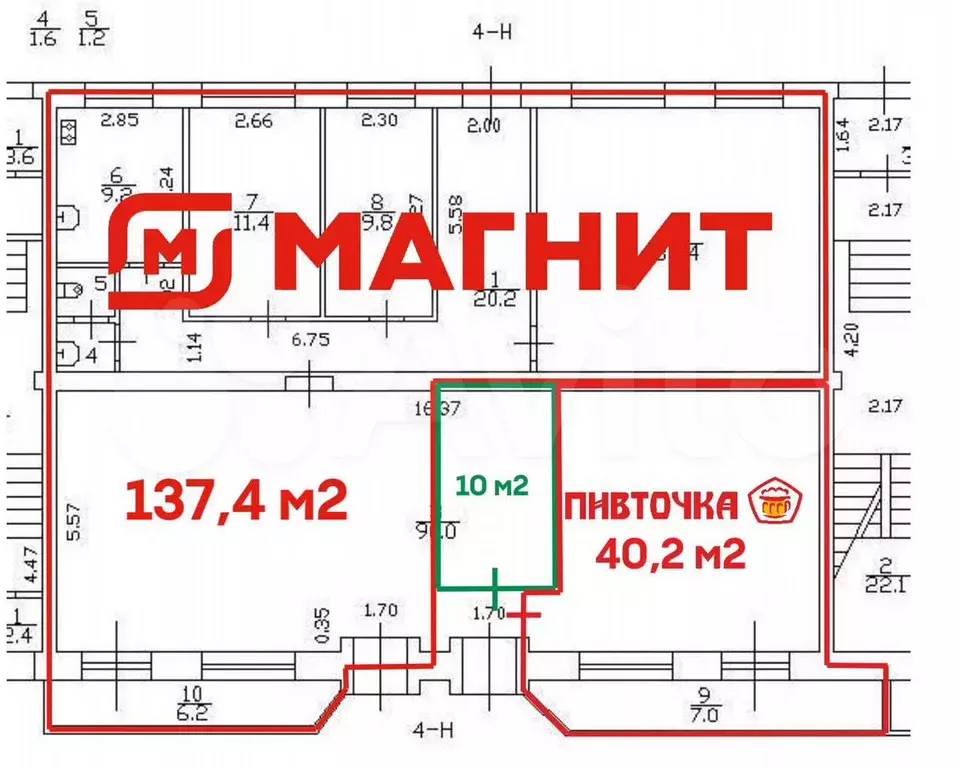 Помещение на Входе в Магнит, 10 м - Фото 0
