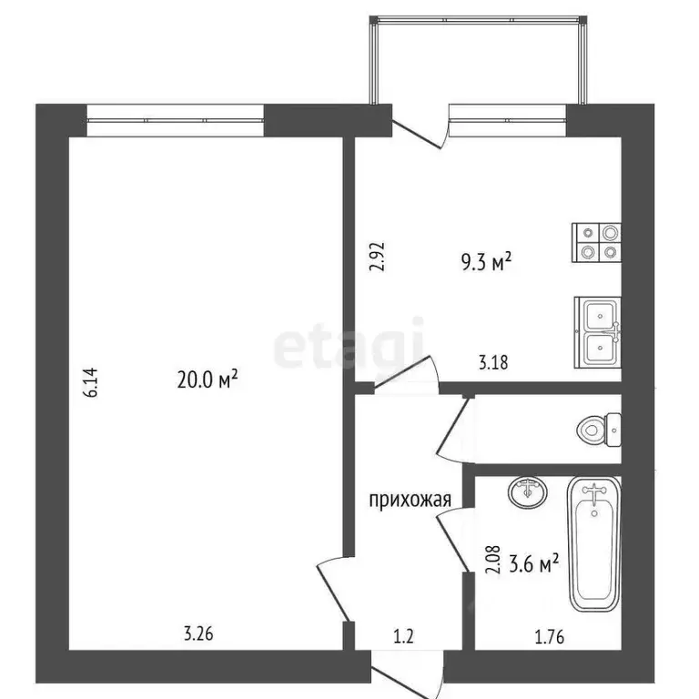 1-к кв. Челябинская область, Челябинск ул. Мира, 19 (33.3 м) - Фото 1