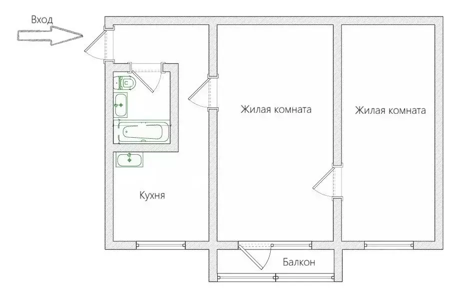 2-к кв. Пензенская область, Пенза ул. Карпинского, 8 (44.8 м) - Фото 2