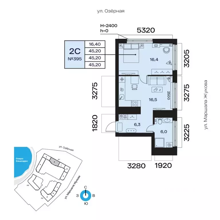2-к кв. Башкортостан, Уфа Сипайлово жилрайон, Атлантис жилой комплекс ... - Фото 1