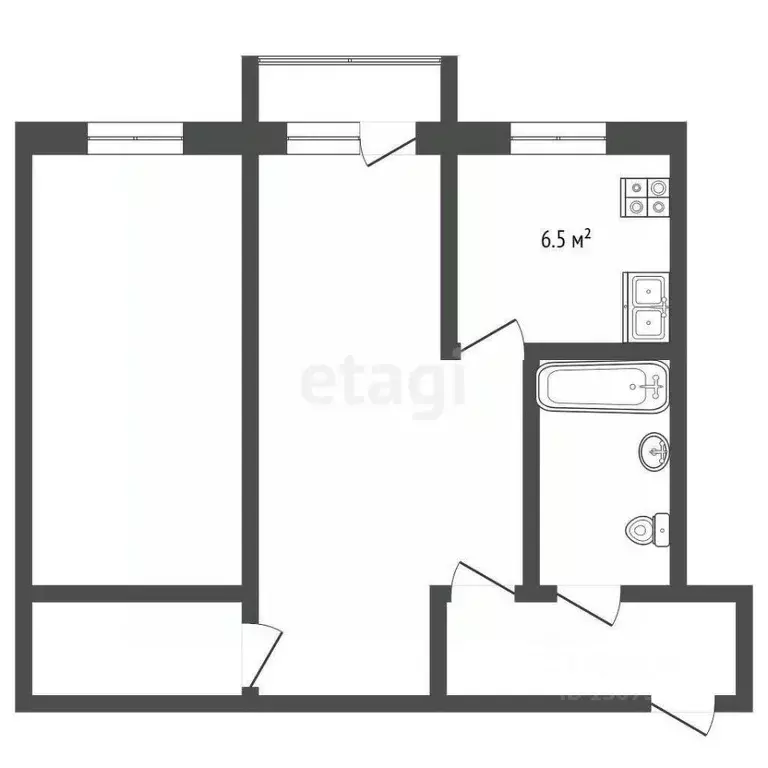 2-к кв. Ярославская область, Рыбинский муниципальный округ, пос. ... - Фото 2