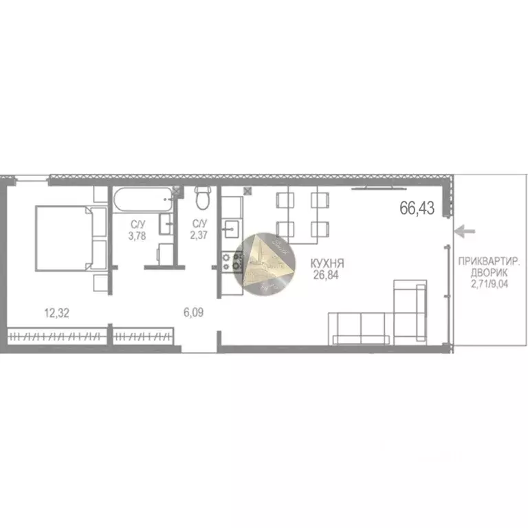 1-к кв. Крым, Сакский район, Лесновское с/пос, с. Прибрежное ул. ... - Фото 2