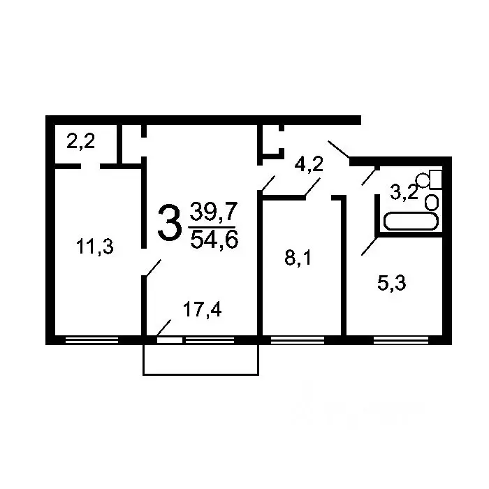 3-к кв. Красноярский край, Красноярск ул. Новая Заря, 8 (52.4 м) - Фото 1