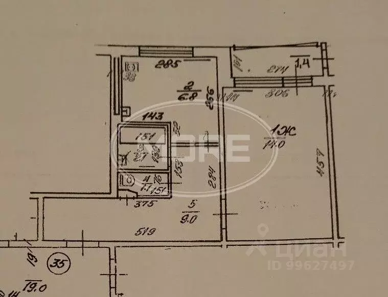 1-к кв. Калининградская область, Калининград ул. Фрунзе, 54 (35.0 м) - Фото 2