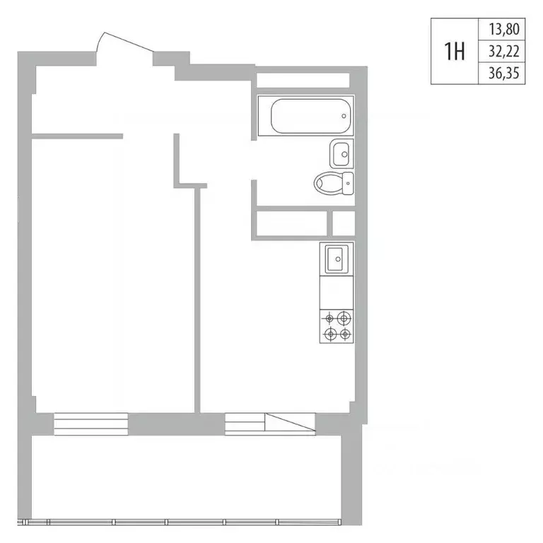 1-к кв. Татарстан, Набережные Челны ул. Раскольникова, 22 (36.35 м) - Фото 0