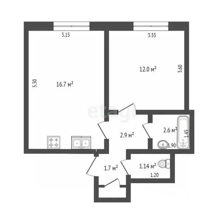 Комната Тюменская область, Тюмень Ставропольская ул., 19 (38.0 м) - Фото 1