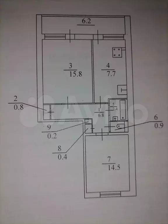 2-к. квартира, 53 м, 2/2 эт. - Фото 0