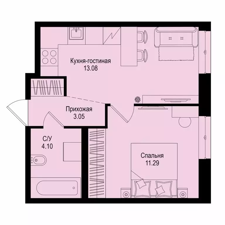 1-комнатная квартира: Всеволожский район, Заневское городское ... - Фото 1