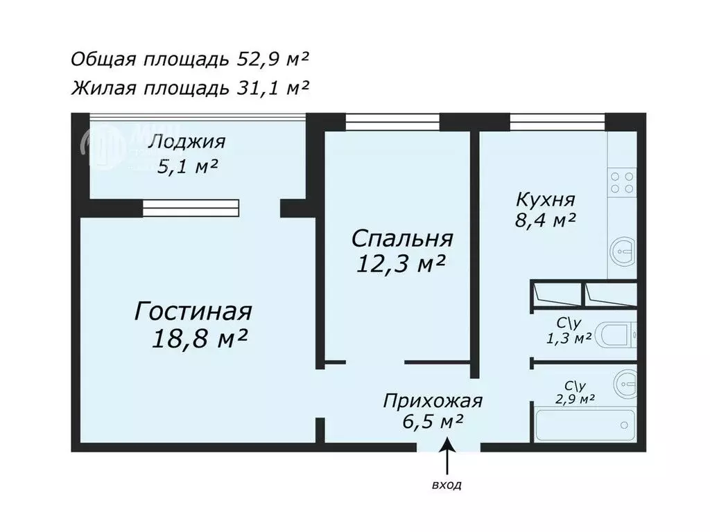 2-комнатная квартира: Подольск, Колхозная улица, 20 (50.4 м) - Фото 0