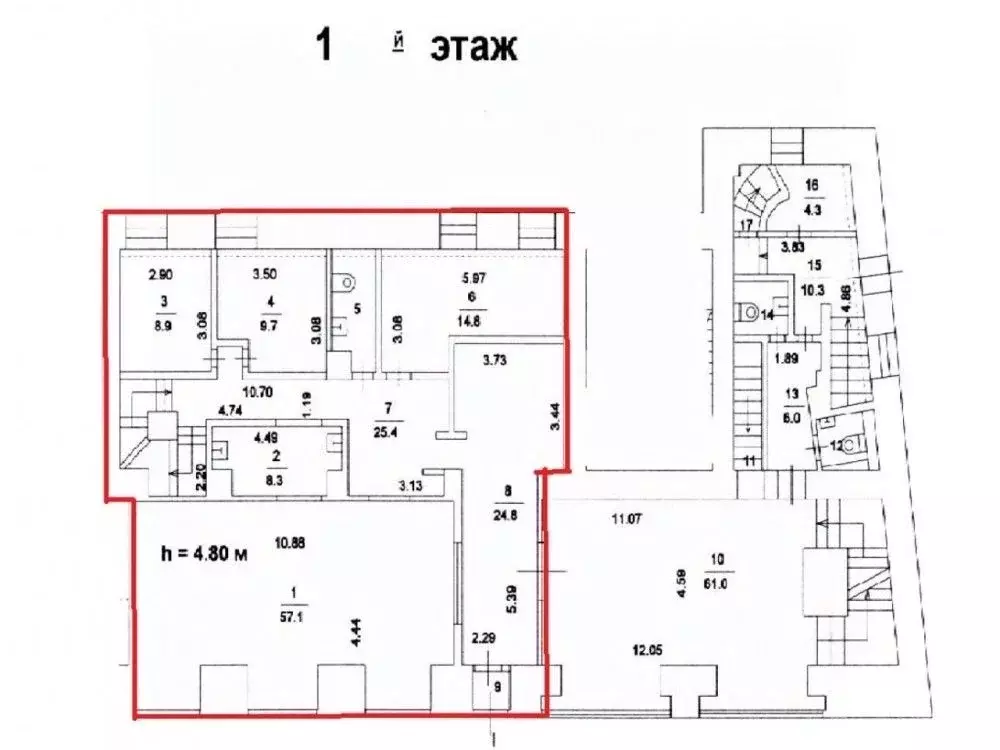 Торговая площадь в Москва ул. Пречистенка, 31/16 (192 м) - Фото 1