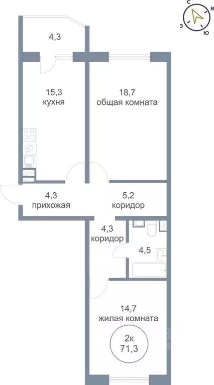 2-к кв. Ханты-Мансийский АО, Нефтеюганск 6-й мкр, Сияние жилой ... - Фото 0