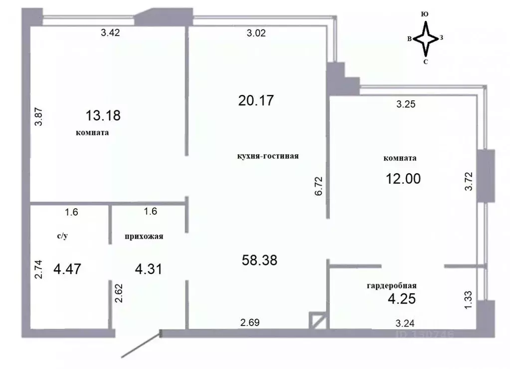 3-к кв. Москва ул. Мустая Карима, 12 (59.9 м) - Фото 2