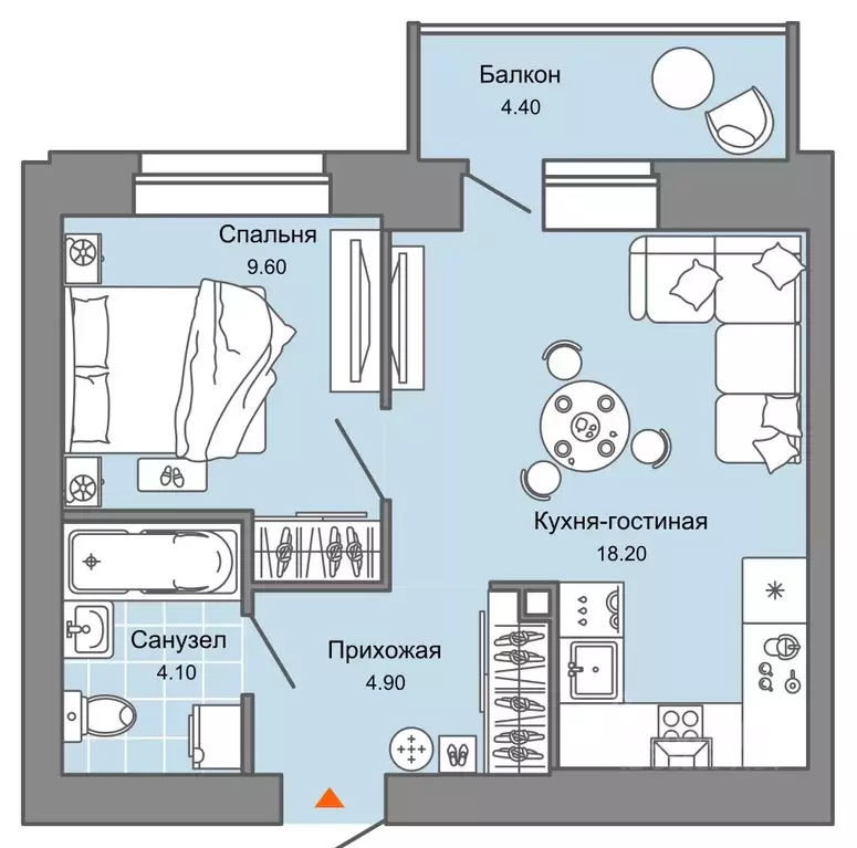 1-к кв. Пермский край, Пермь ул. Дзержинского, 31Б (38.0 м) - Фото 2