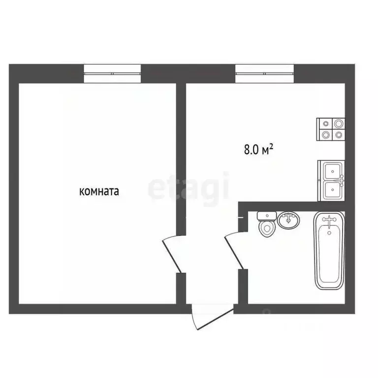 1-к кв. Ямало-Ненецкий АО, Муравленко ул. Ленина, 6 (33.6 м) - Фото 1