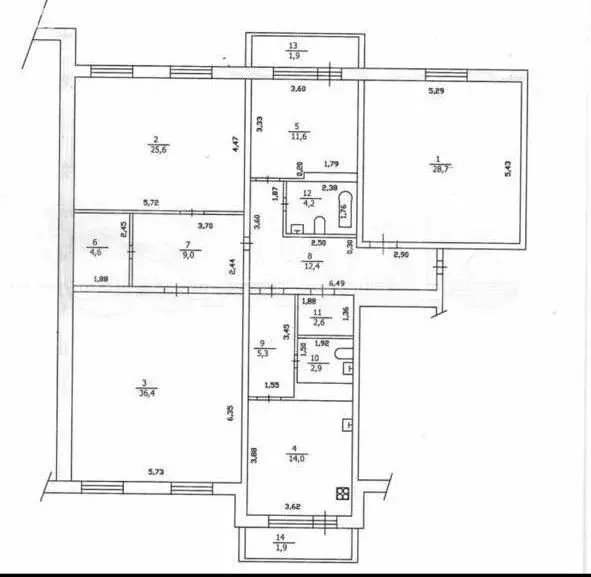 4-комнатная квартира: Казань, проспект Победы, 78 (161.1 м) - Фото 1