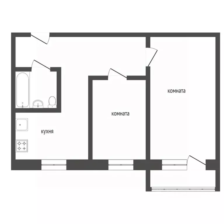 2-к кв. Курганская область, Курган ул. МАКСИМА ГОРЬКОГО, 28 (44.0 м) - Фото 2