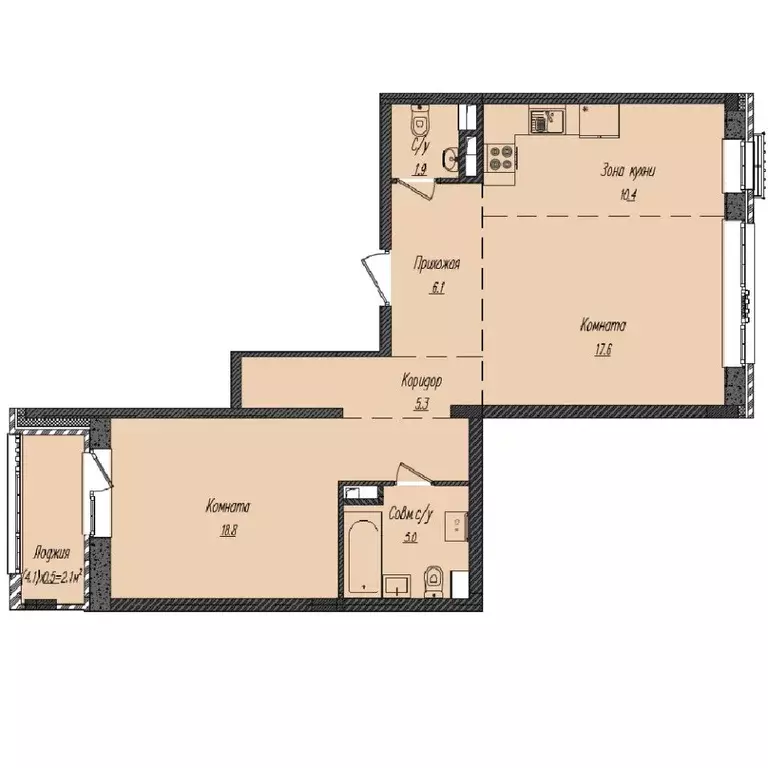2-к кв. Татарстан, Казань ул. Сары Садыковой, 51А (67.2 м) - Фото 0