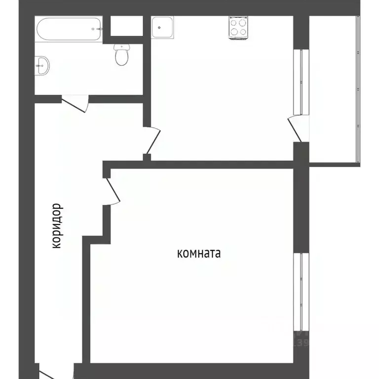 1-к кв. Бурятия, Улан-Удэ ул. Бабушкина, 71 (34.8 м) - Фото 1