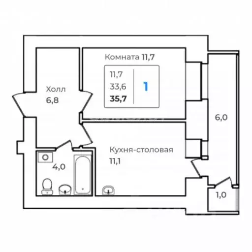 1-к кв. Амурская область, Благовещенск Связной пер., 4/1 (38.9 м) - Фото 2
