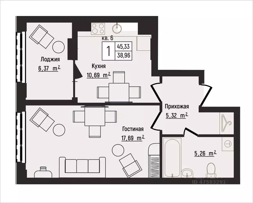 1-к кв. Нижегородская область, Нижний Новгород Литературная ул., 5 ... - Фото 0