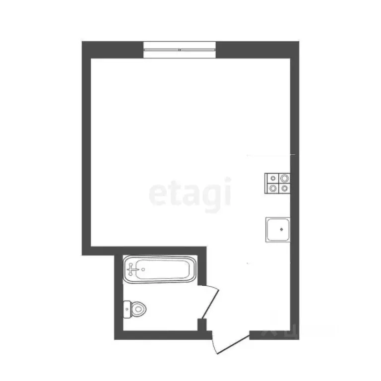 Студия Тюменская область, Тюмень Одесская ул., 20 (25.7 м) - Фото 2
