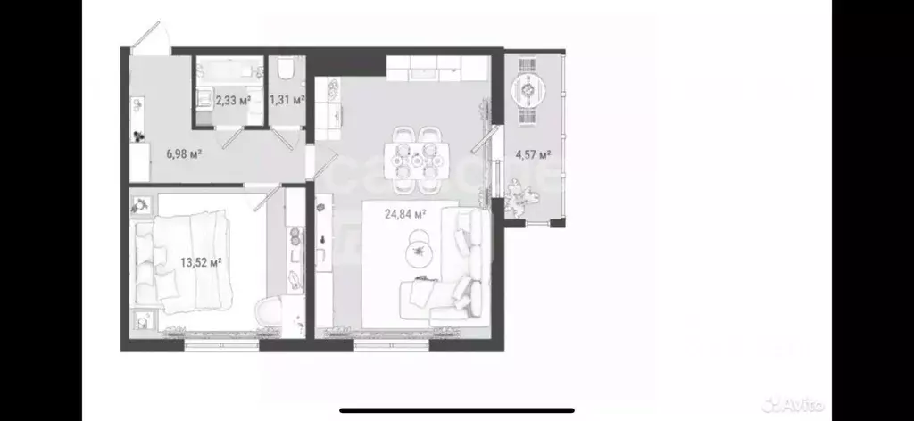 2-к кв. Томская область, Томск ул. Войкова, 51 (49.0 м) - Фото 2