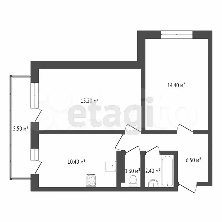 2-к. квартира, 56 м, 19/24 эт. - Фото 0