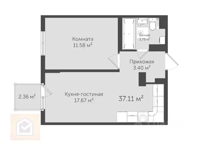 1-к кв. Крым, Евпатория ул. 60 лет ВЛКСМ, 31к5 (37.1 м) - Фото 0