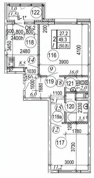 2-к кв. Камчатский край, Елизовский муниципальный округ, пос. ... - Фото 1