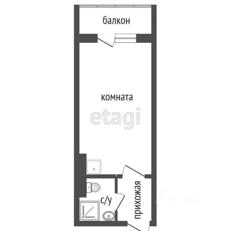Студия Красноярский край, Красноярск ул. Вильского, 28 (21.5 м) - Фото 2