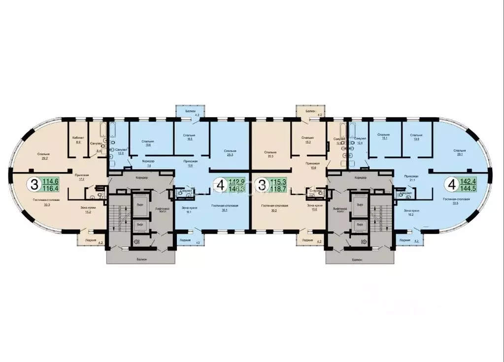 3-к кв. Красноярский край, Красноярск ул. Ленина, 20 (115.0 м) - Фото 1