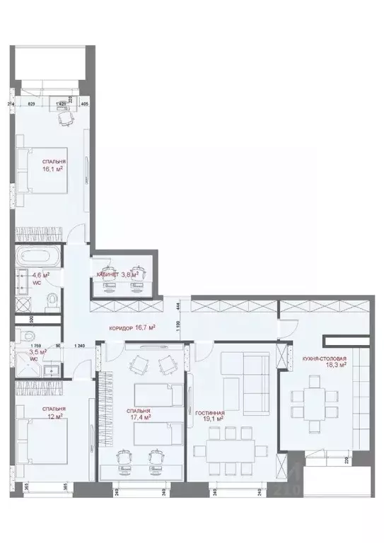 4-к кв. Москва ул. 1-я Бухвостова, 2к3 (112.7 м) - Фото 2