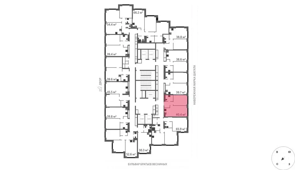 1-комнатная квартира: Москва, ЖК Марк, к3 (40.4 м) - Фото 1
