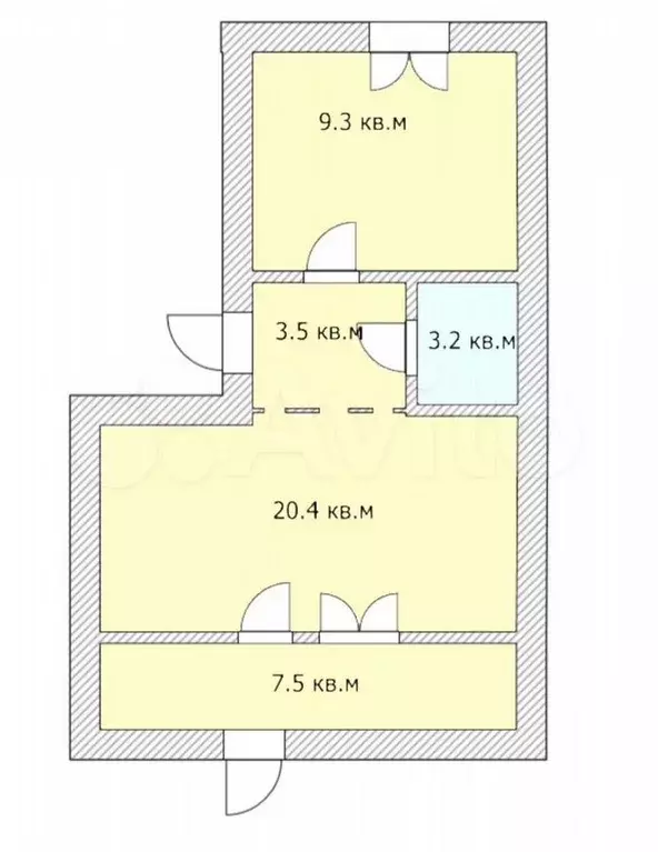 1-к. квартира, 36 м, 3/3 эт. - Фото 0