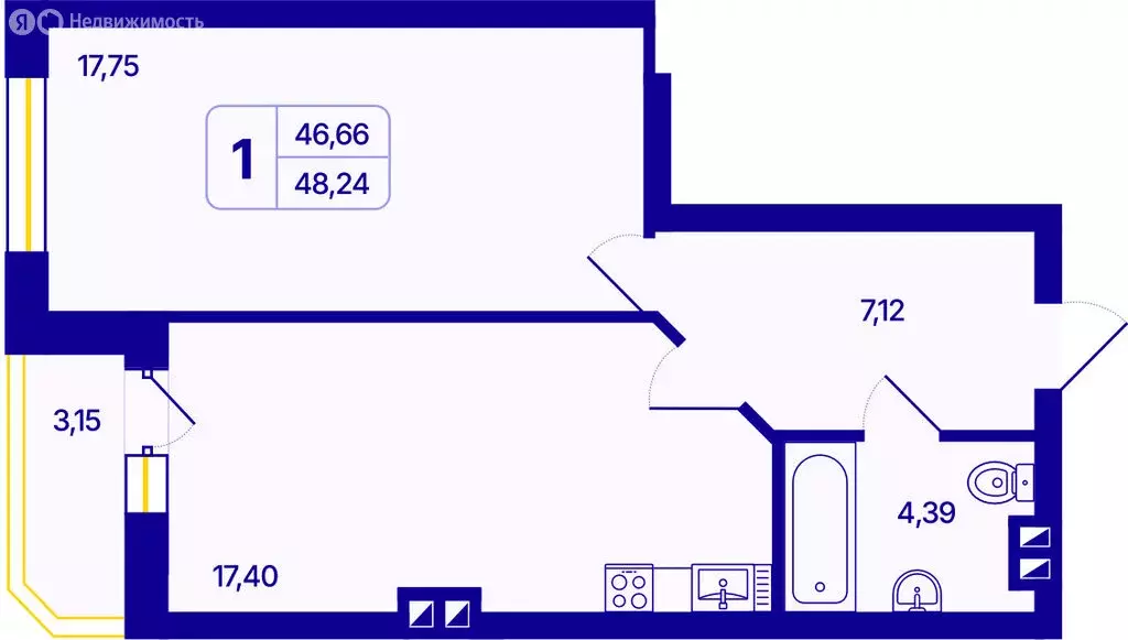 1-комнатная квартира: Новосибирск, Кировский район, Северо-Чемской ... - Фото 1