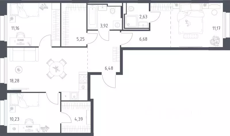 3-к кв. Московская область, Одинцовский городской округ, Заречье пгт ... - Фото 1
