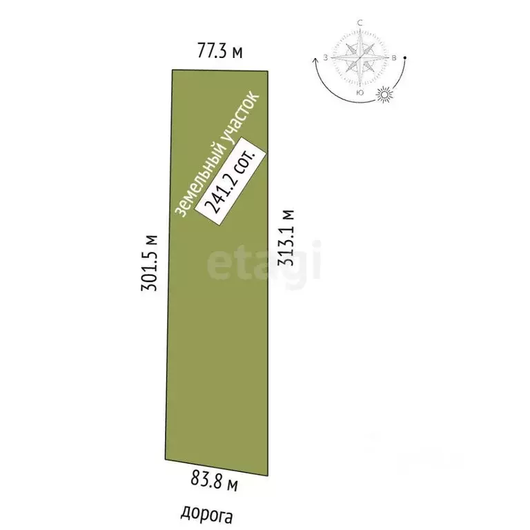 Участок в Крым, Кировский район, с. Льговское ул. Чкалова (241.19 ... - Фото 2