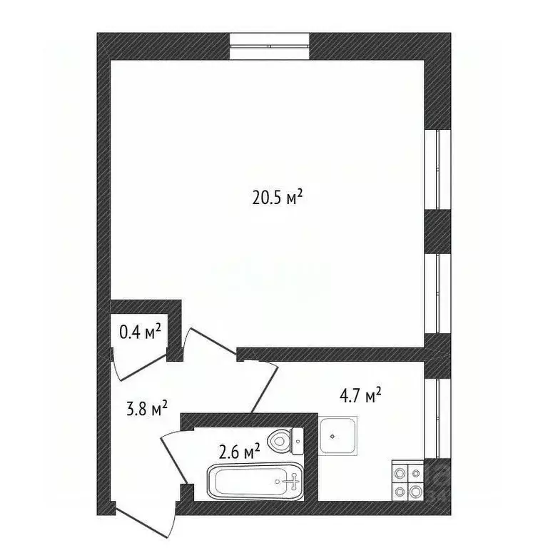 1-к кв. Нижегородская область, Нижний Новгород Юбилейная ул., 21/27 ... - Фото 2