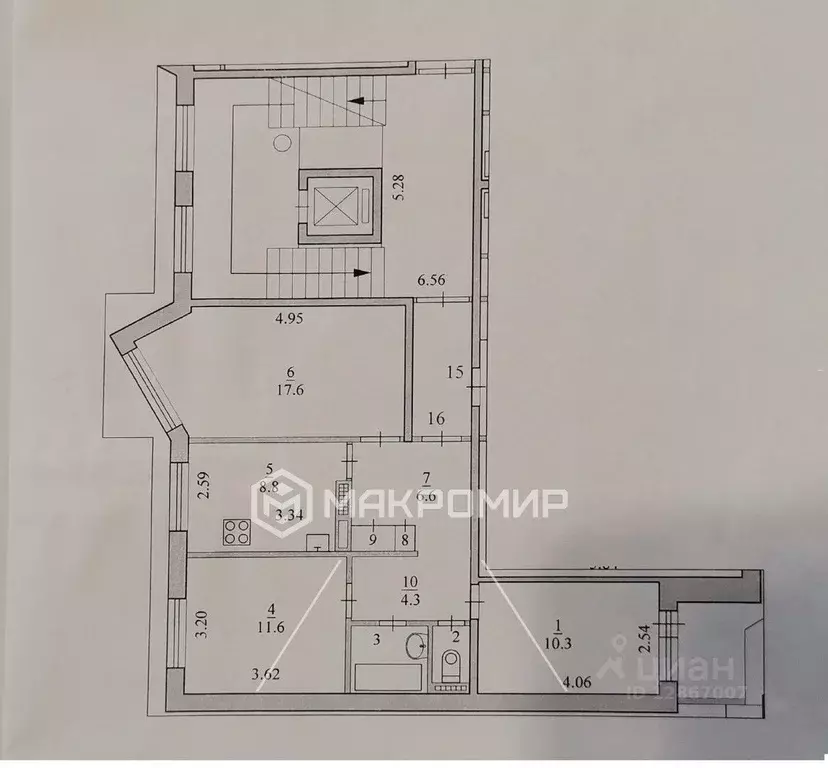 3-к кв. Архангельская область, Архангельск ул. Попова, 24 (63.2 м) - Фото 1