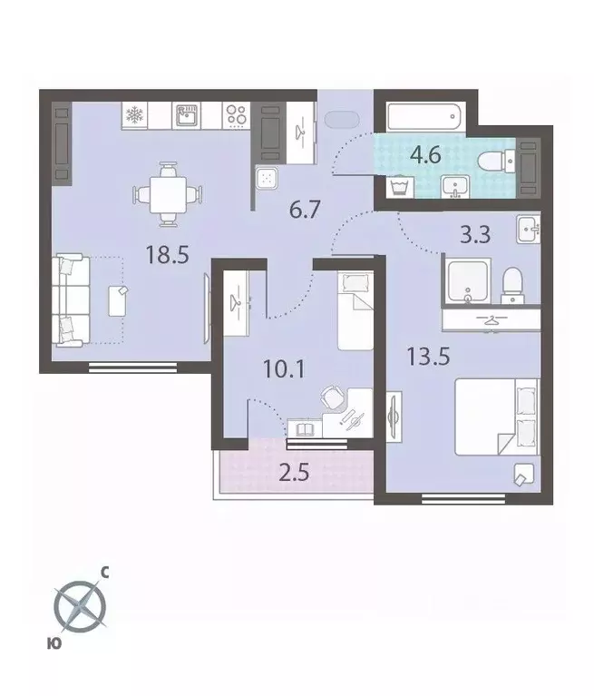 2-к кв. Свердловская область, Екатеринбург Комсомольский жилрайон, ... - Фото 2