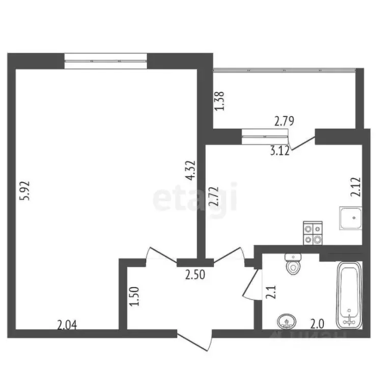 1-к кв. Ростовская область, Аксайский район, Щепкинское с/пос, пос. ... - Фото 2