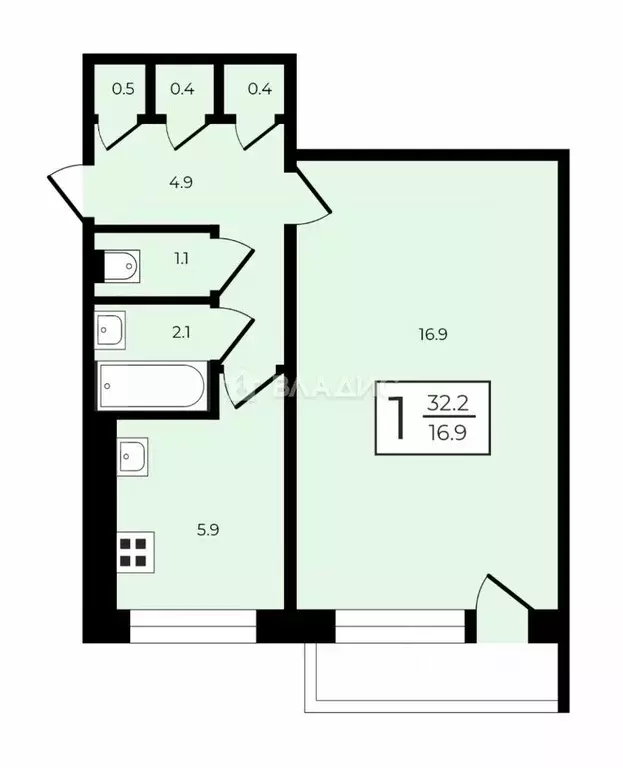 1-к кв. Нижегородская область, Нижний Новгород Кузнечиха жилрайон, ... - Фото 1